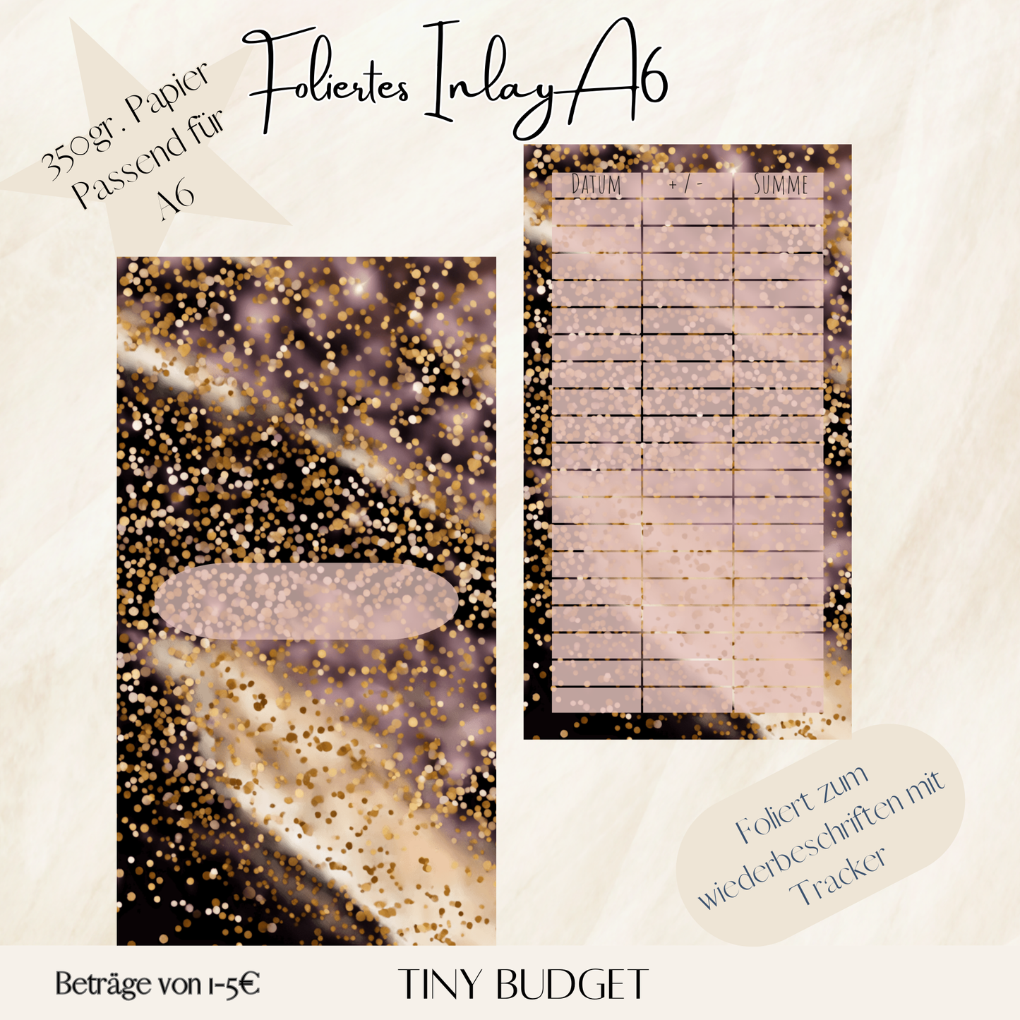 Folierte A6 inlays