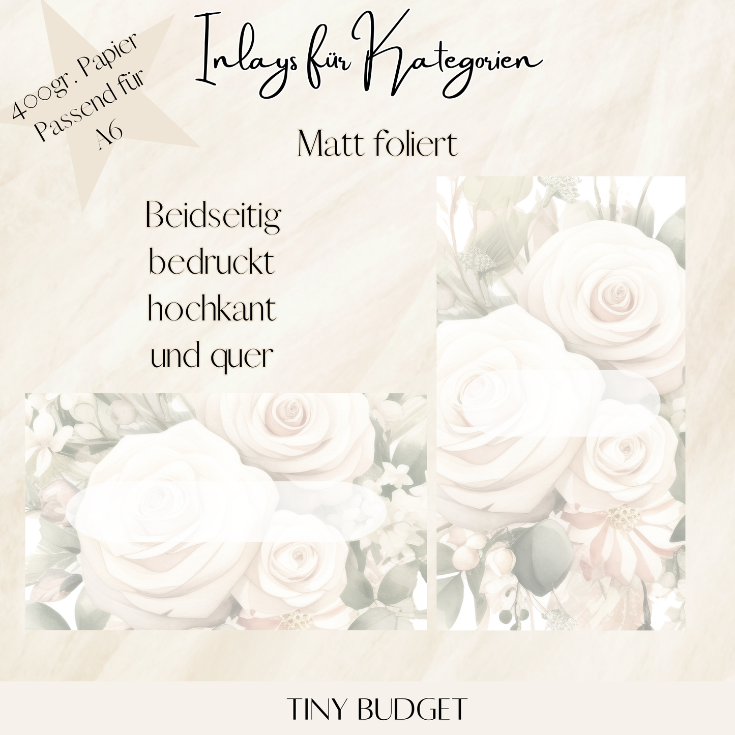 A6 Inlays ( Matt Laminiert )