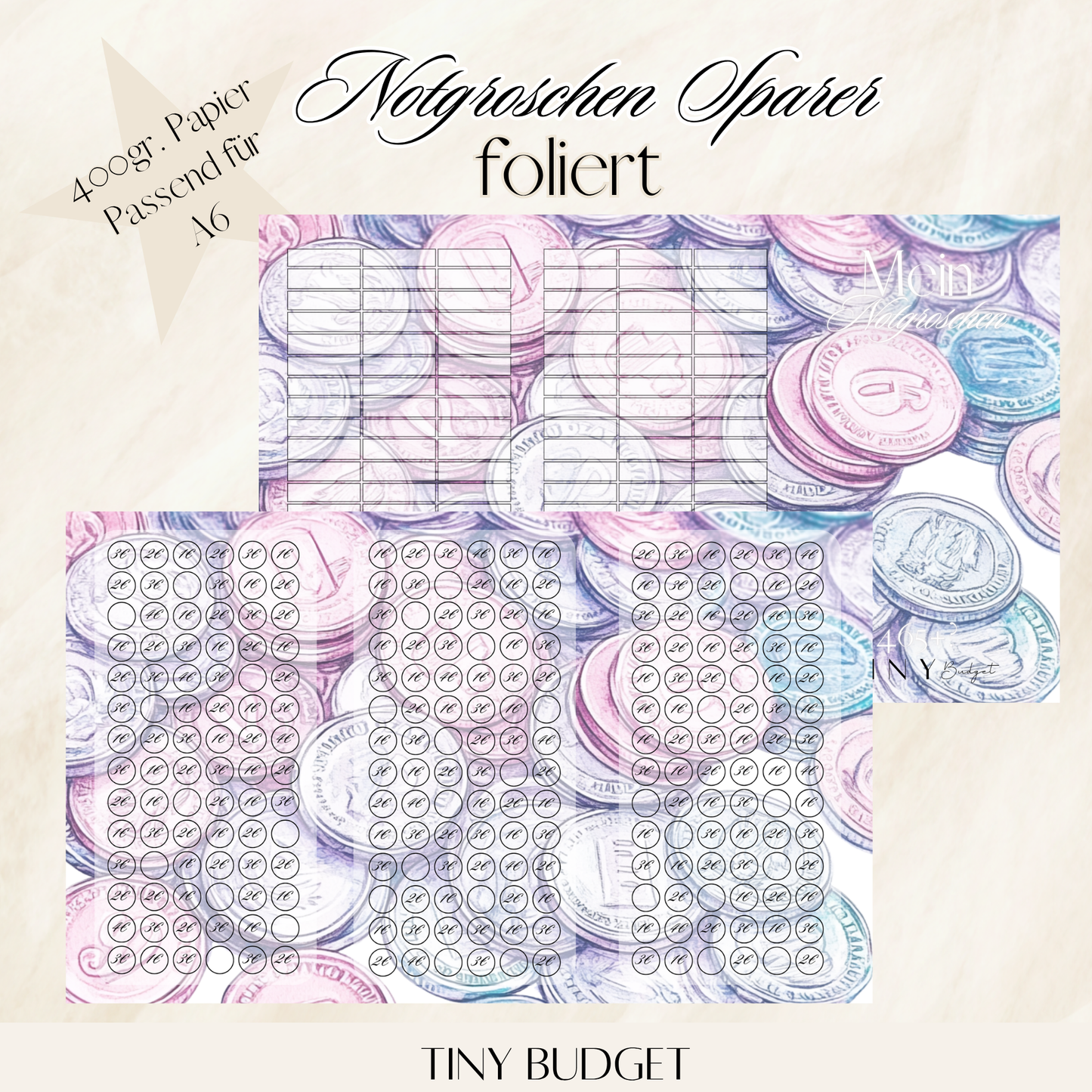 Notgroschen Sparer Foliert